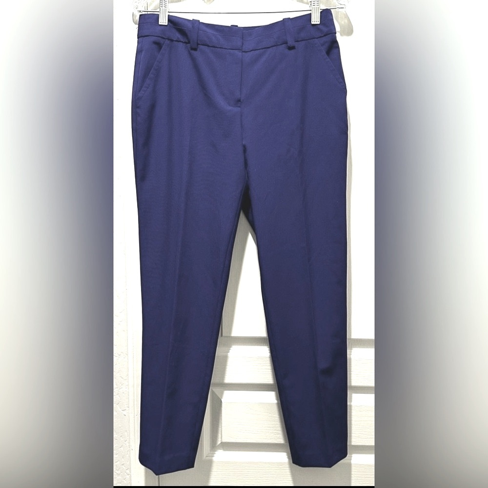 Trina Turk Cobalt Blue Cropped Trousers Made in USA Tailored Ankle Pant